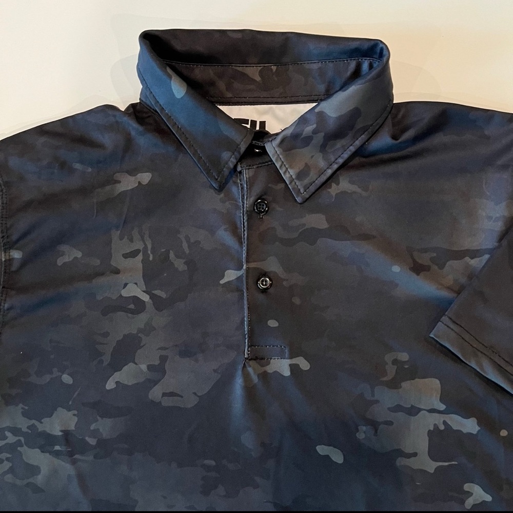 Greater Half Polo Shirt Mens Medium Black Camo Golf Performance Stretch 26”x20”